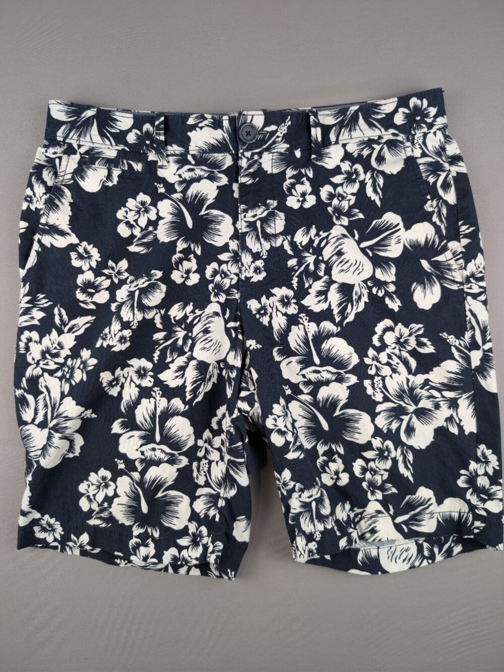 Original Penguin Cotton Hawaiian Print Navy Shorts Munsingwear -‎ W32